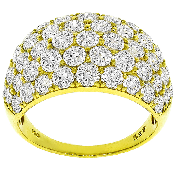 5.27ct Diamond Cluster Gold Ring