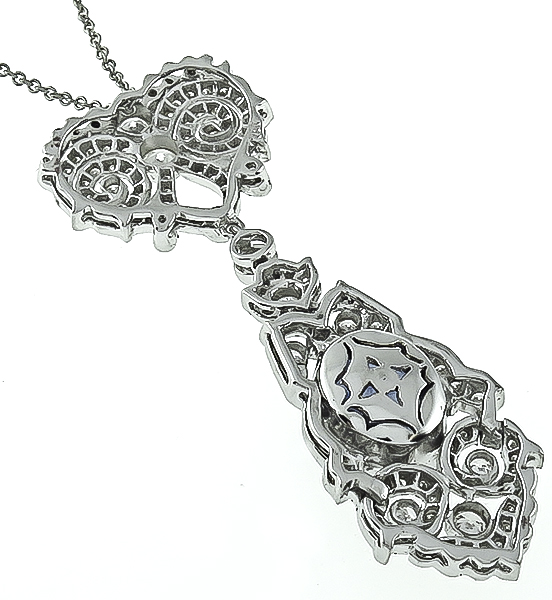5.12ct Sapphire 1.31ct Diamond Pendant Photo 1
