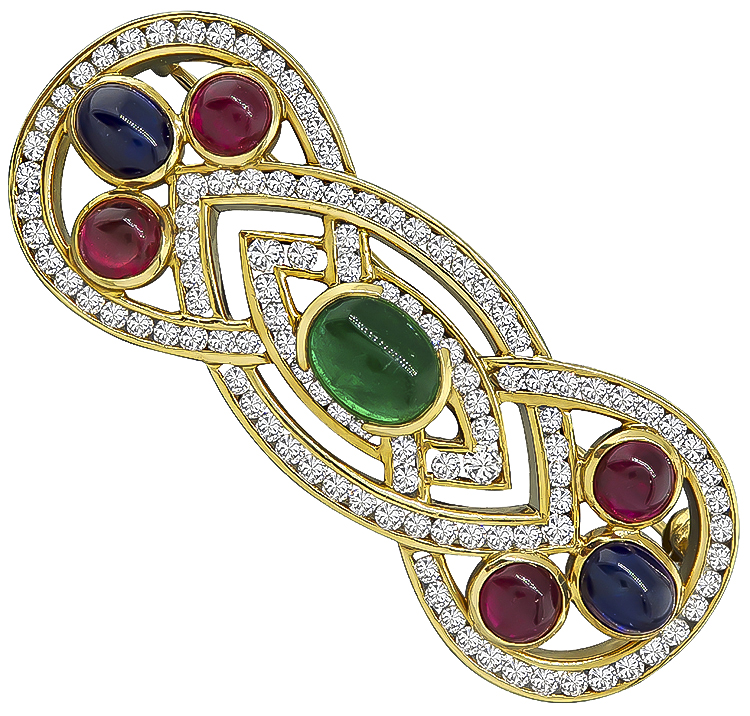 5.25ct Semi Precious Stone 2.50ct Diamond Pin