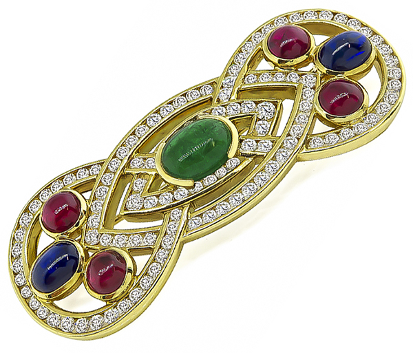 5.25ct Semi Precious Stone 2.50ct Diamond Pin