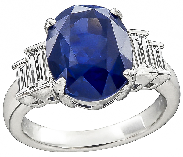 5.42ct Sapphire Diamond Engagement Ring