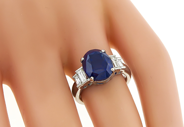 5.42ct Sapphire Diamond Engagement Ring