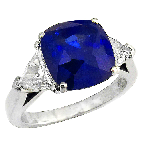 sapphire diamond platinum engagement ring 1