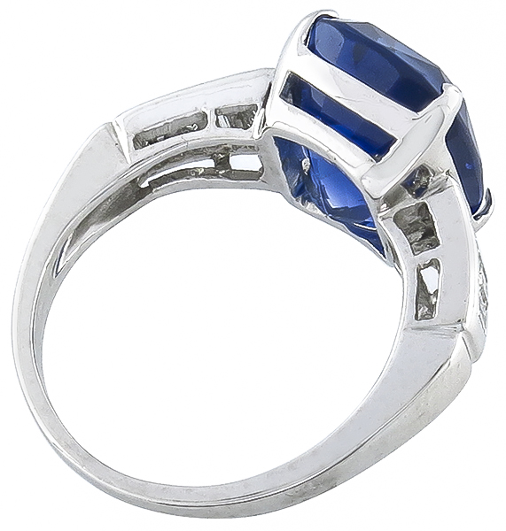 6.21ct ceylon sapphire 0.30ct diamond engagement ring photo 1