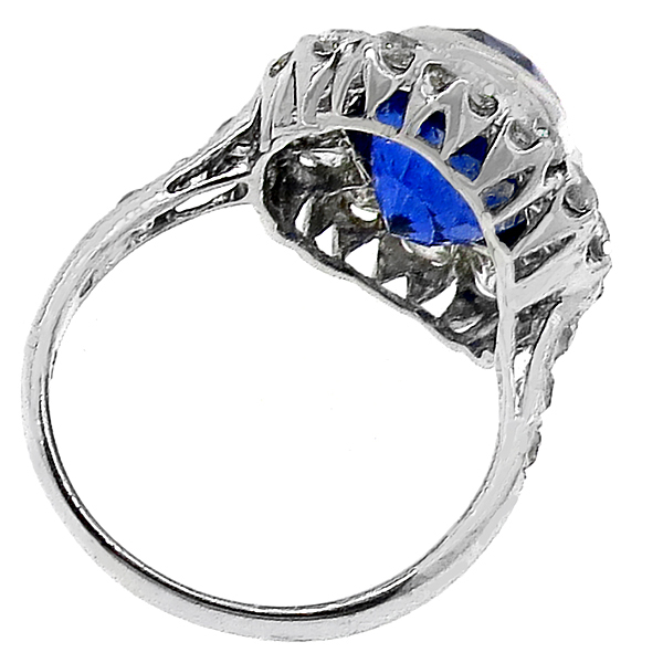 7.34ct Sapphire Diamond Gold Ring