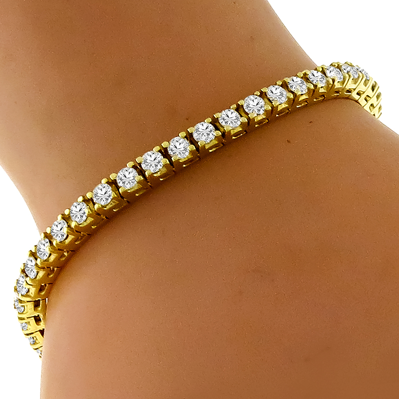 4.50ct Diamond Tennis Gold Bracelet