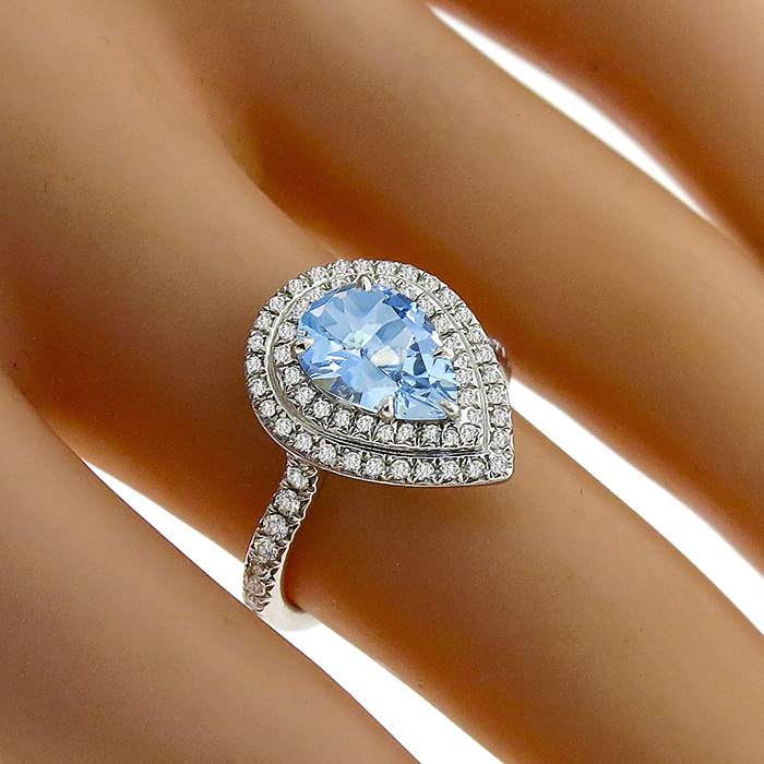 Tiffany Soleste 2.50ct Aquamarine Diamond Ring
