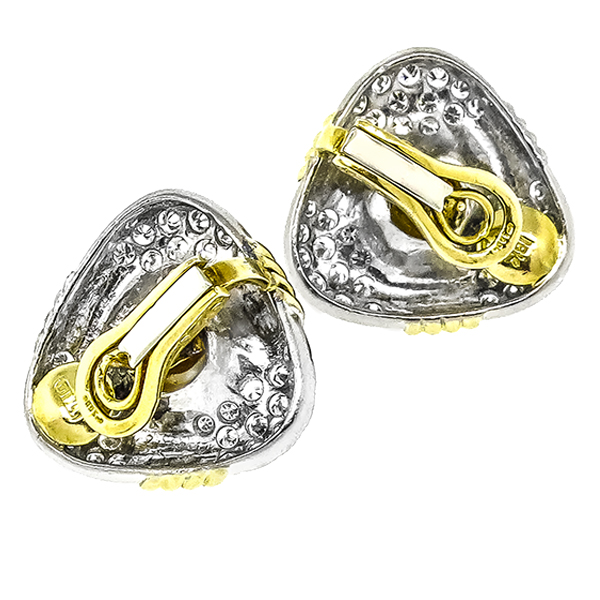 TRIO 5.00ct Diamond Pearl Gold Earrings