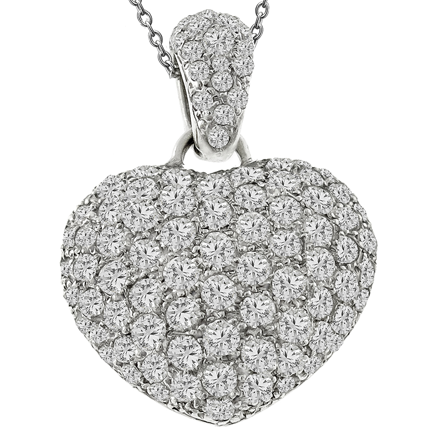 2.60ct Diamond Gold Heart Pendant