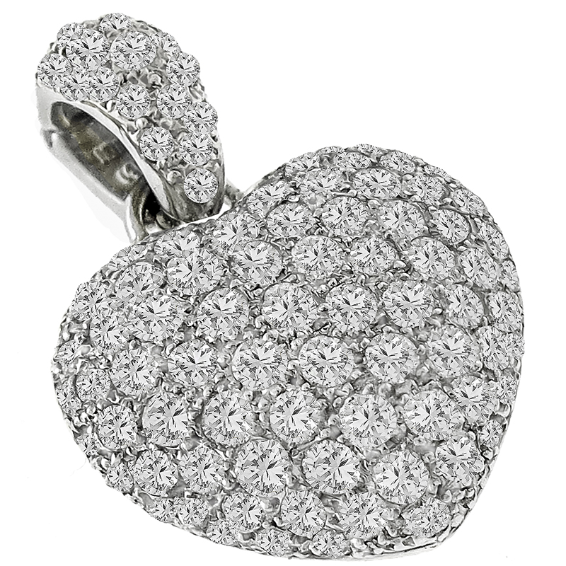 2.60ct Diamond Gold Heart Pendant