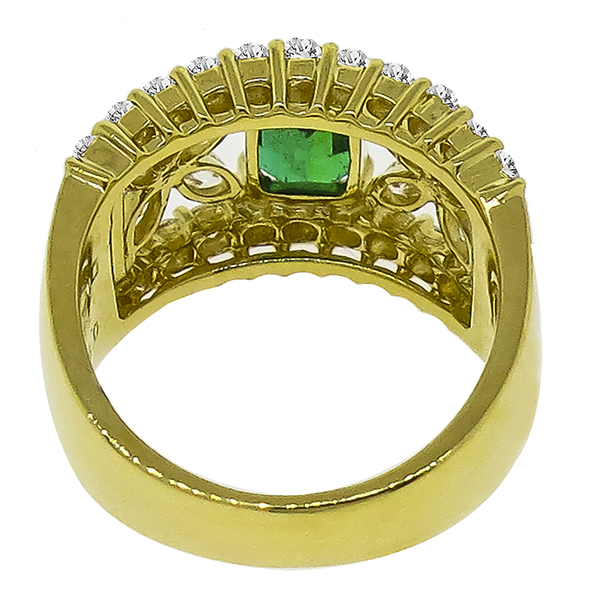 0.90ct Colombian Emerald 1.45ct Diamond Gold Ring