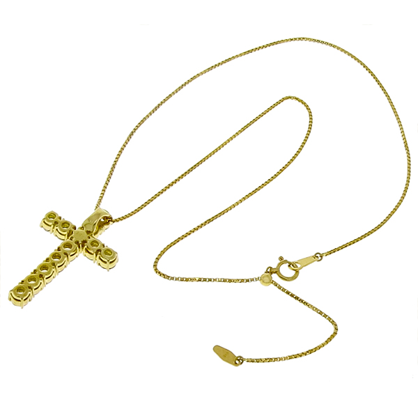 3.25ct Diamond Gold Cross Necklace 