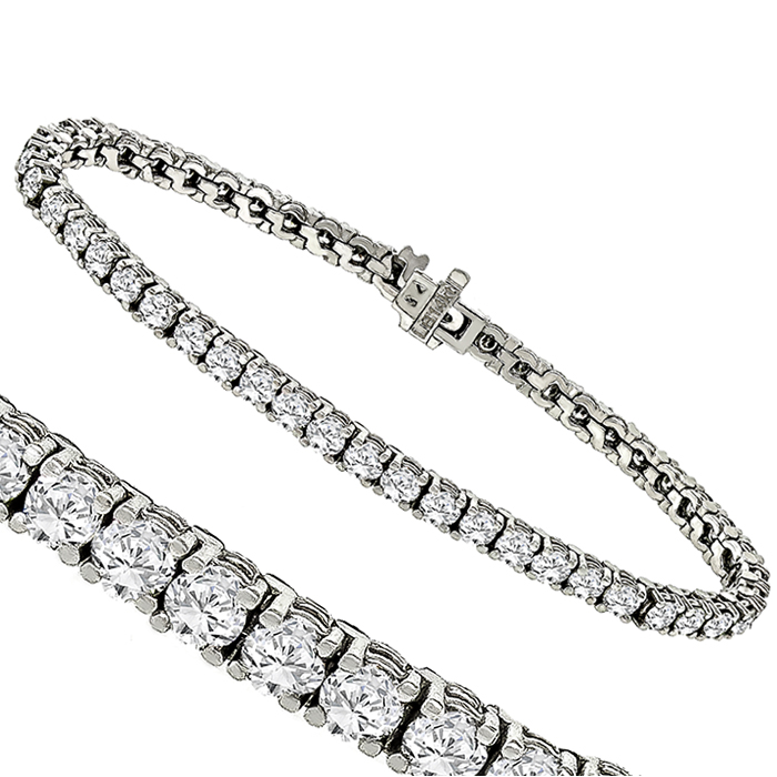 6.95ct Diamond Tennis Gold Bracelet