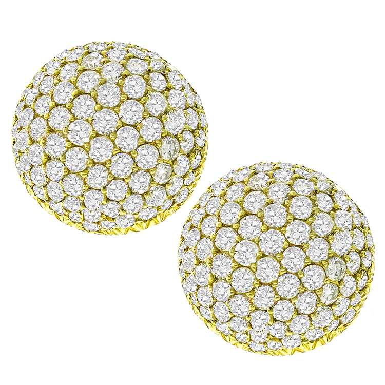 6.60ct Diamond Gold Button Earrings