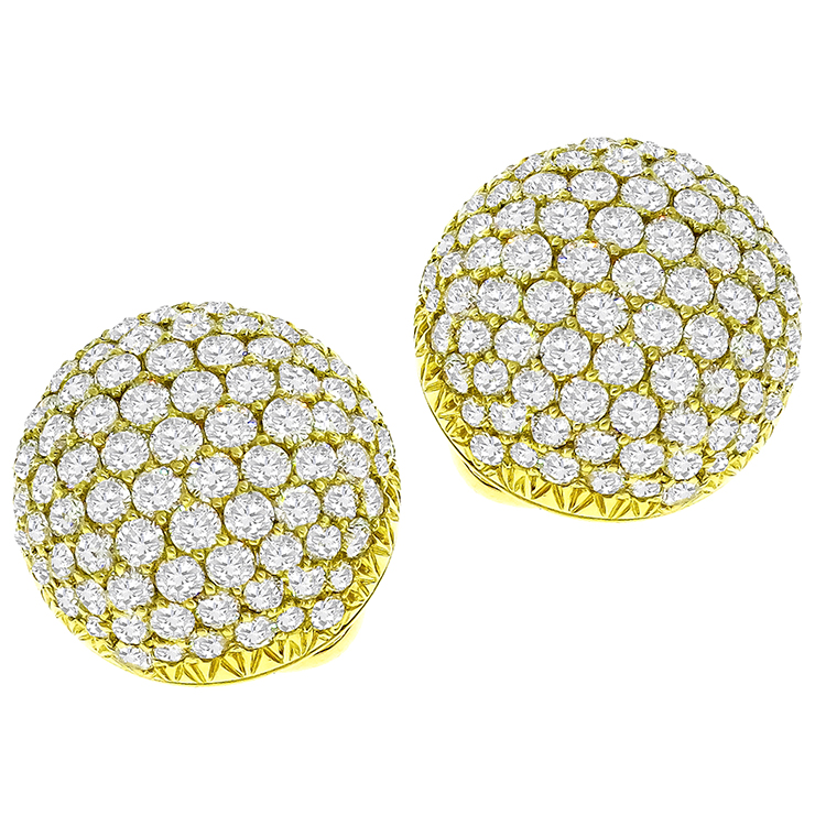 6.60ct Diamond Gold Button Earrings