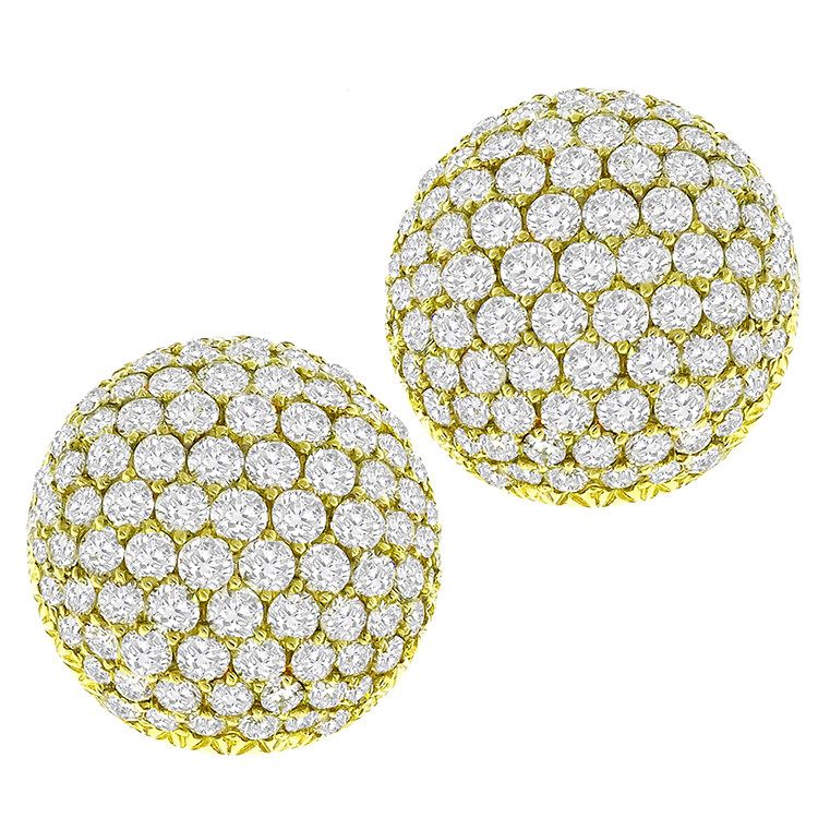 6.60ct Diamond Gold Button Earrings