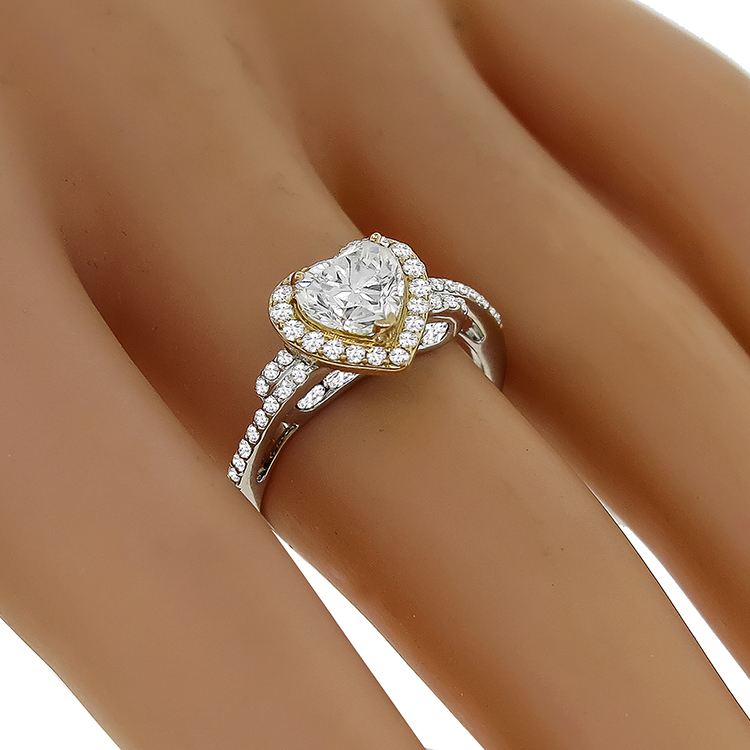 GIA 1.11ct Diamond Gold Engagement Ring