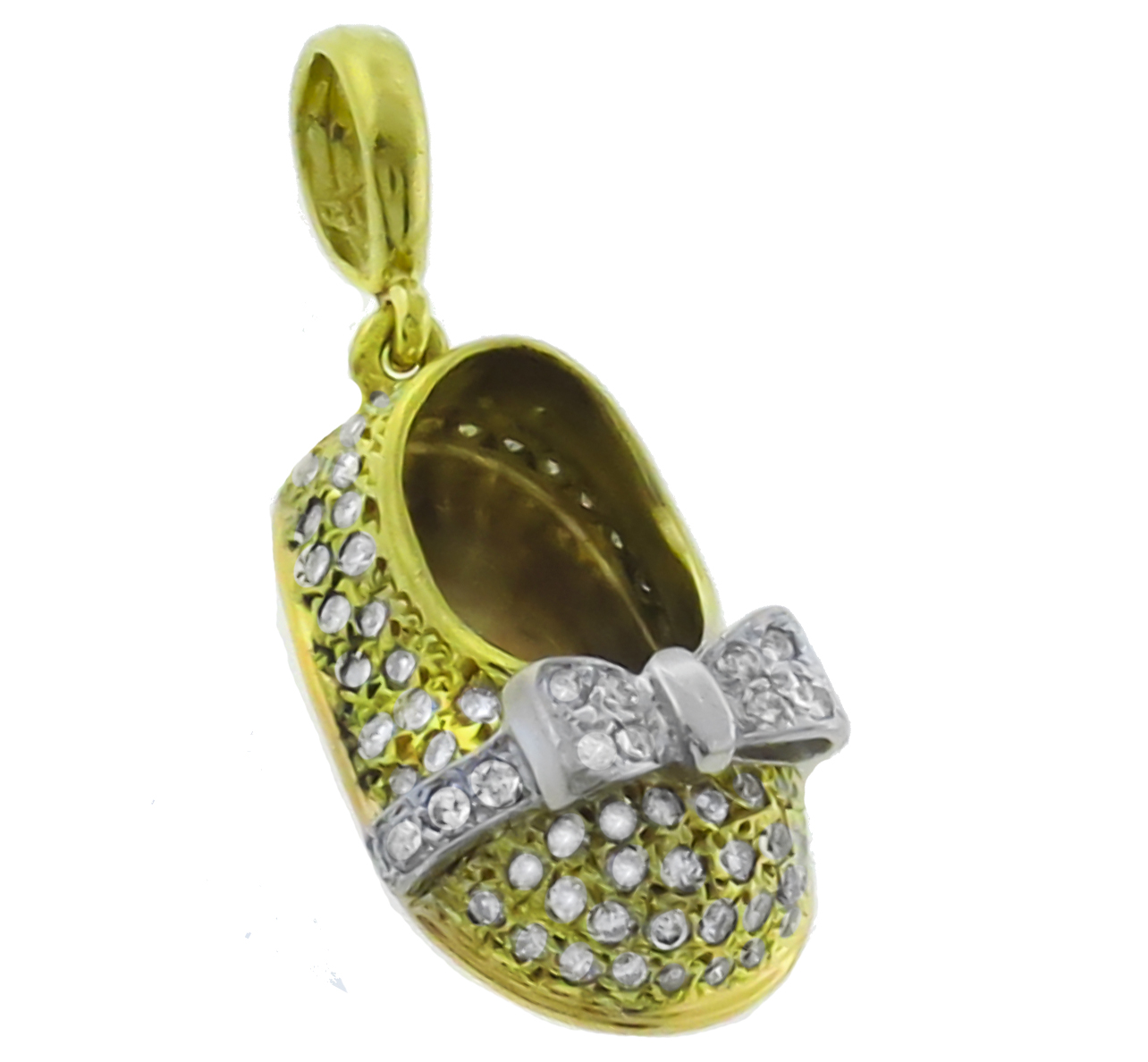 diamond 18k yellow and white gold charm pendant 1