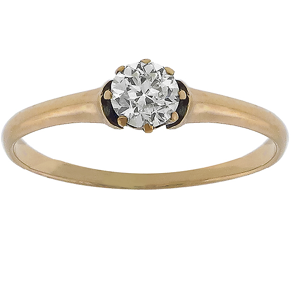 4k pink gold  diamond solitaire engagement ring 1