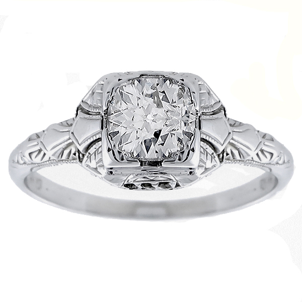 diamond 14k white gold engagement ring  1