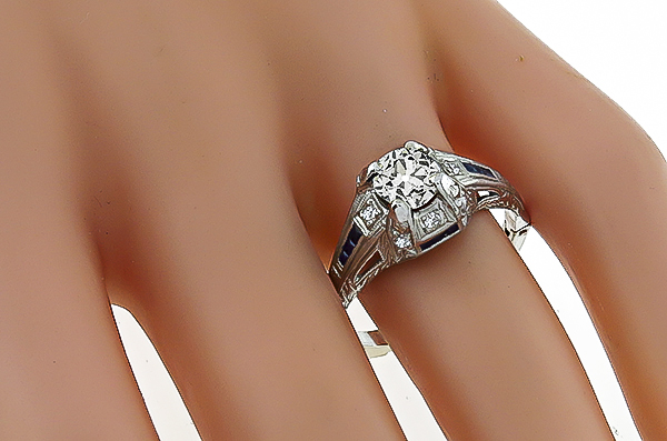Antique 0.65ct Diamond Engagement Ring Photo 1