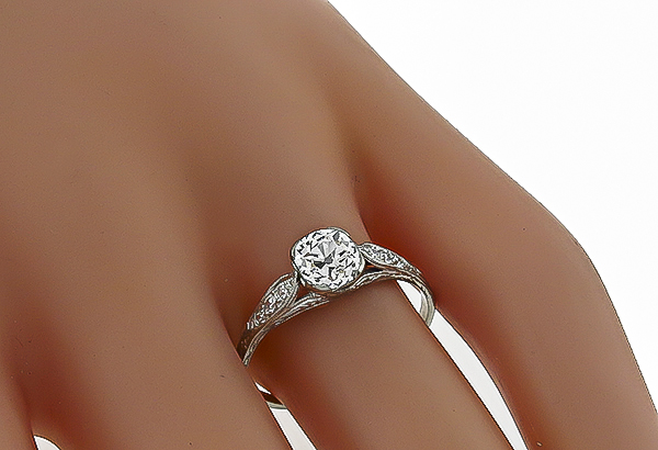 Antique 0.65ct Diamond Engagement Ring Photo 1