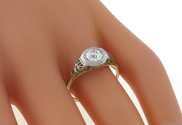 antique  0.67ct diamond engagement ring photo 1