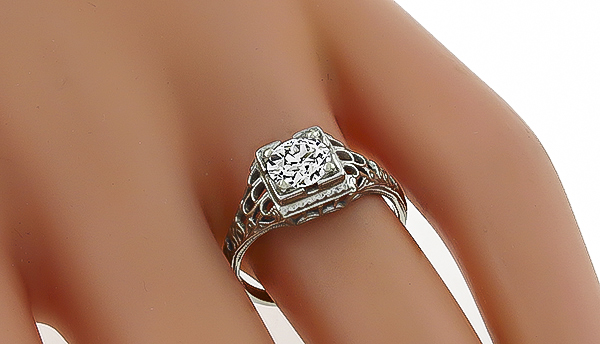 Antique 0.80ct Diamond Engagement Ring Photo 1