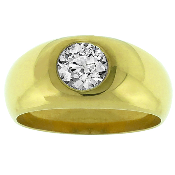 18k yellow gold diamond gypsy ring 1