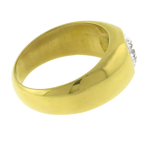 18k yellow gold diamond gypsy ring 1