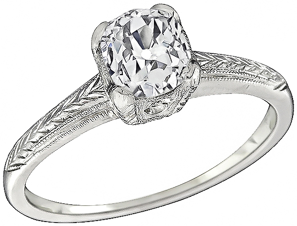 Antique 0.92ct Diamond Engagement Ring