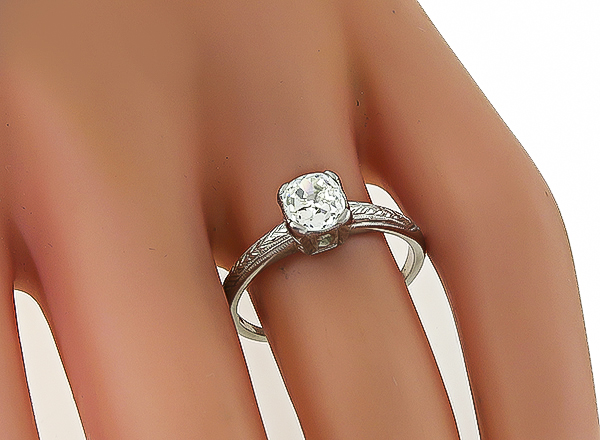 Antique 0.92ct Diamond Engagement Ring