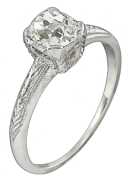 Antique 0.92ct Diamond Engagement Ring