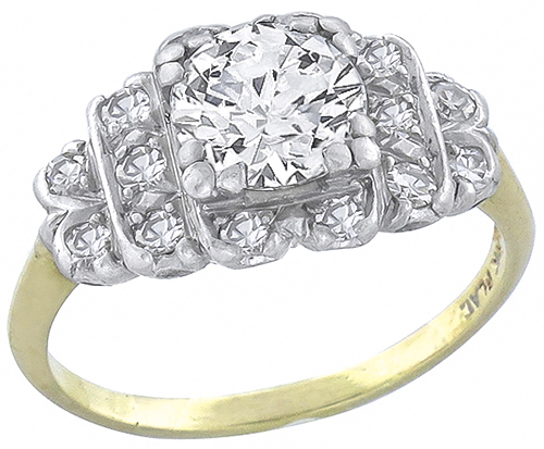 antique 0.95ct diamond engagement ring photo 2
