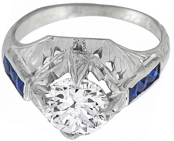 antique 0.96ct diamond engagement ring photo 1