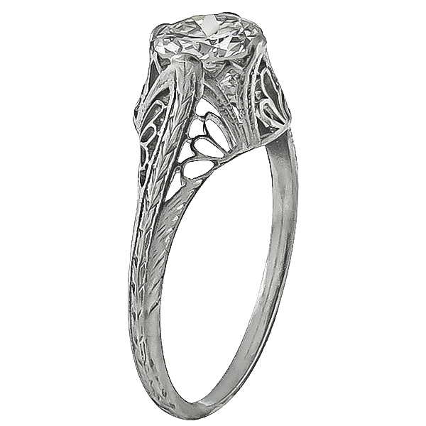 Antique 0.96ct Diamond Engagement Ring Photo 1