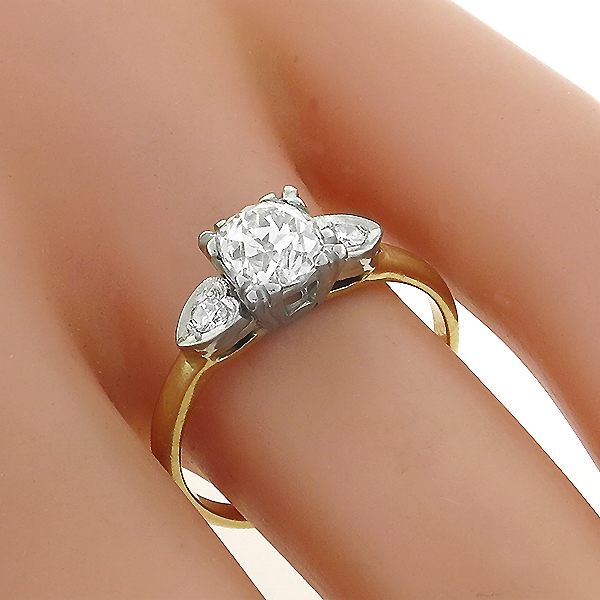 diamond 14k yellow gold engagement ring  1