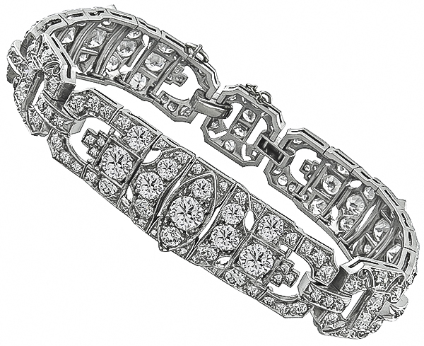 Antique 10.00ct Diamond Platinum Bracelet Photo 1