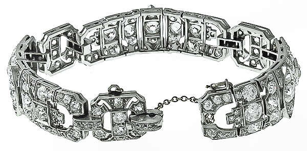 Antique 10.00ct Diamond Platinum Bracelet Photo 1