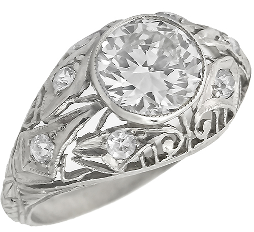 egl cert diamond platinum engagement ring 1