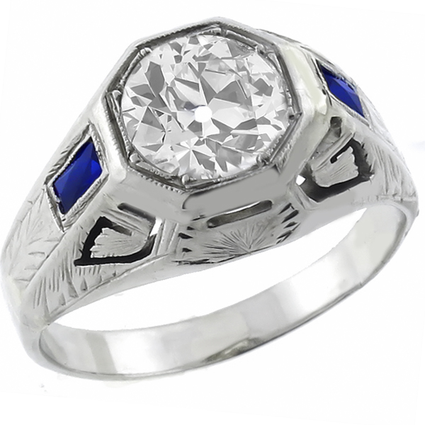 diamond  14k white gold engagement ring 1