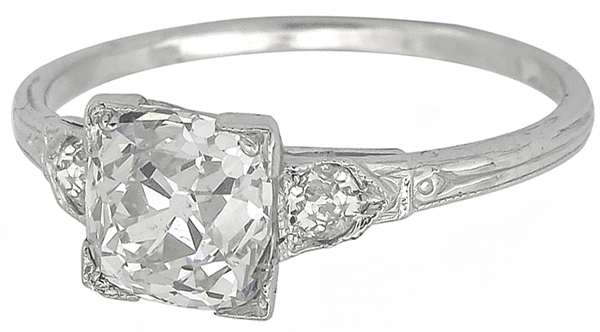 antique 1.28ct diamond engagement ring photo 1 