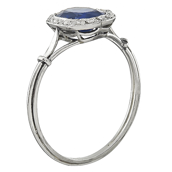 Antique 1.62ct Sapphire Engagement Ring