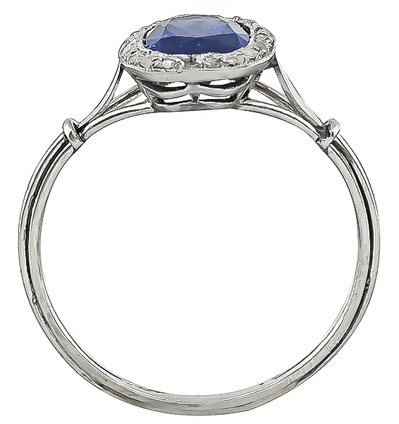 Antique 1.62ct Sapphire Engagement Ring