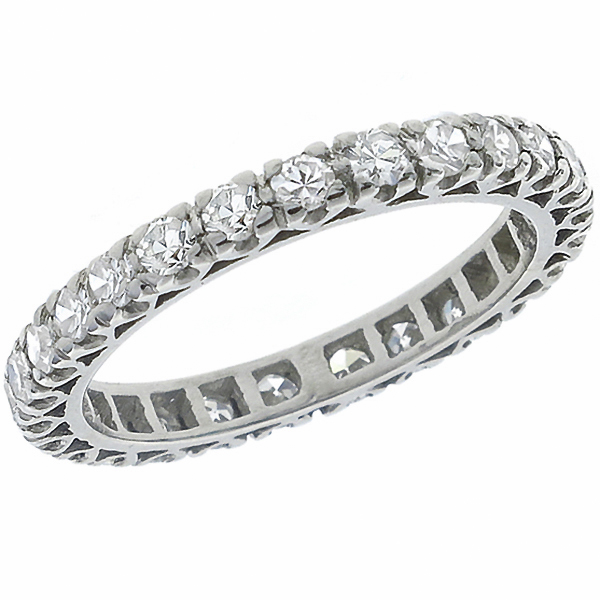 antique diamond eternity platinum wedding band 1
