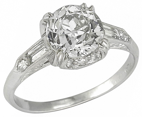 antique 1.76ct diamond engagement ring photo 3