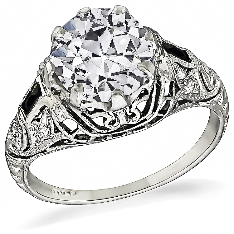 Antique 1.92ct Diamond Engagement Ring