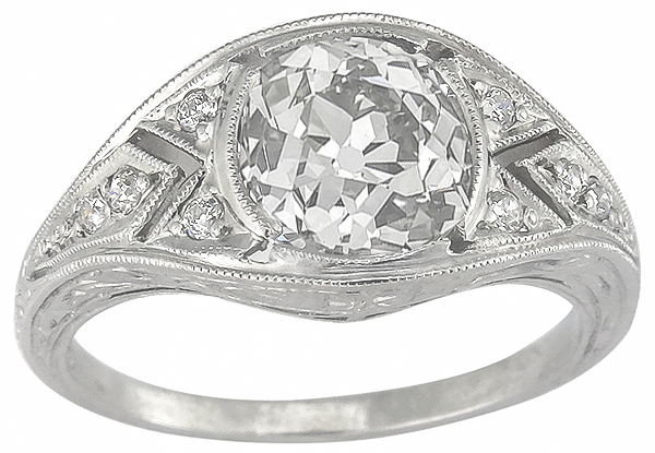 antique 1.96ct diamond engagement ring photo 1 
