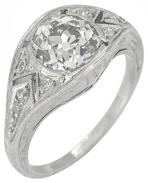 antique 1.96ct diamond engagement ring photo 1 