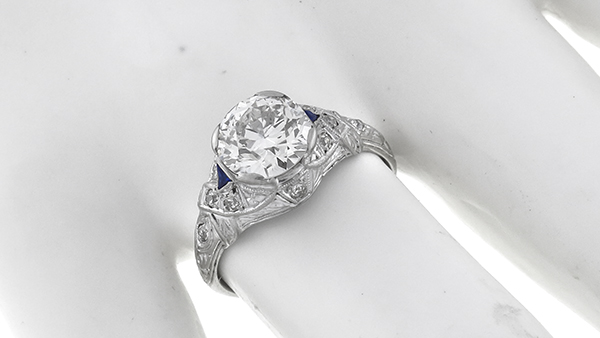 antique 2.02ct diamond engagement ring photo 1
